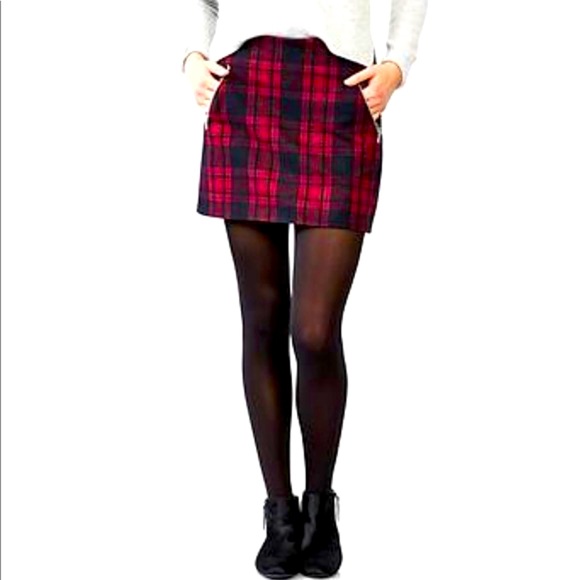 GAP Dresses & Skirts - Gap Wool Tartan Plaid Mini Skirt Pink